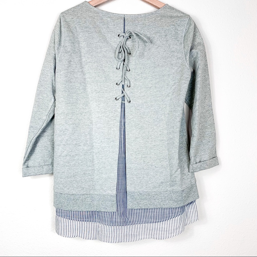 Boutique Open Back Lace Up Sweater Front Pocket XS - Picture 9 of 9